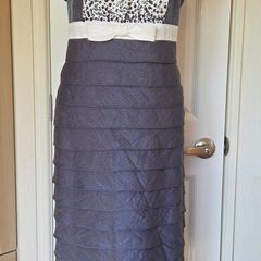 Brand Gold Grey Ivory Beaded Occasion Dress  Size 16