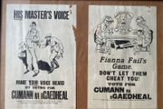 Fianna Fail posters. Published by Cumann na nGaedheal and printed by The Temple Press, Temple Bar, Dublin