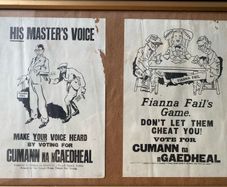Fianna Fail posters. Published by Cumann na nGaedheal and printed by The Temple Press, Temple Bar, Dublin