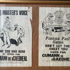 Fianna Fail posters. Published by Cumann na nGaedheal and printed by The Temple Press, Temple Bar, Dublin