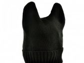 Beanie Hat With Built-in Headphones - Horned Ends, Black