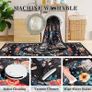 Black Flower Runner Rug for Entryway, Hallway Runner Non Slip,Washable Long Floor Carpet, Boho Low Pile Long Hall Rug for Kitchen, Corridor, Bedroom, Living Room, Laundry (Black, 60x180cm) Image 5