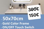 LED Bathroom Mirror 50x70cm Antifog Demister