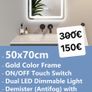 LED Bathroom Mirror Gold Frame Image 2