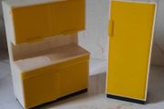 Vintage Dolls House Furniture - Kitchen Fridge &amp; Press