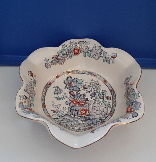 MASONS Ironstone "Topaz Blue" Petal Bowl