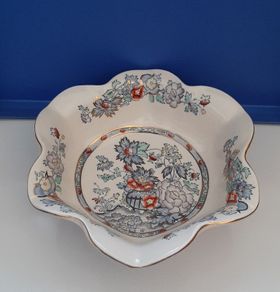 MASONS Ironstone "Topaz Blue" Petal Bowl