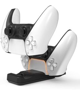 Charging Station for PS5 DualSense Wireless Controller, Charging Station with USB C Ports, ULTRA-THIN Charger Stand Dock for Sony Playstation 5 Dualsense