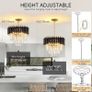 Black and Gold Crystal Chandelier Pendant Light, Small Modern Crystal Chandelier for Entryway, Corridor, Balcony, Porch, Restaurant, Door Opening, E27 x 3, ?40cm Image 6