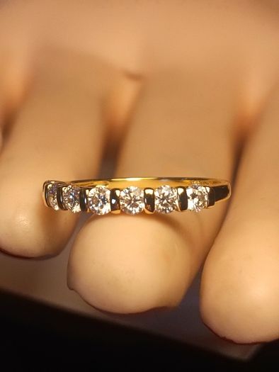 14kt Gold Filled Moissanite Band Ring