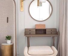 Oak Writing Desk & Stool