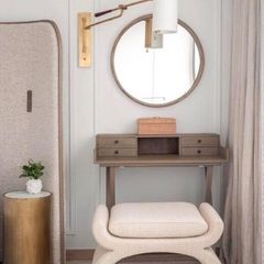 Oak Writing Desk & Stool