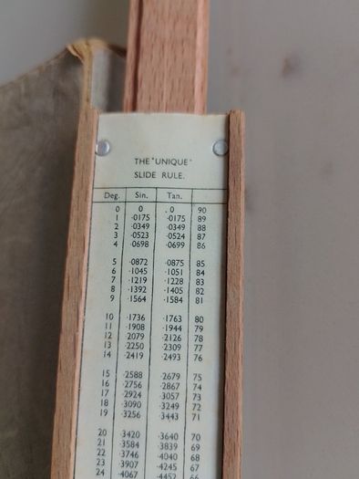 Vintage "Unique" Legible Slide Rule Model 95 C with Original Box  Made in England