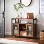 Sideboard Kitchen Cabinet Storage with 2 Clear Glass Doors Image 3