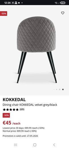 Dining chairs x4