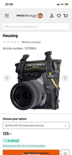 Dicapac waterproof camera case