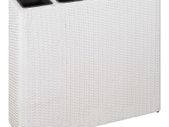 Garden Raised Bed with 4 Pots 2 pcs Poly Rattan White(2x45427)