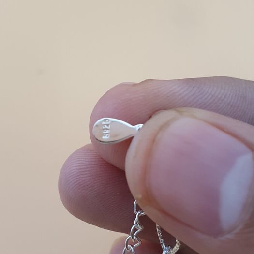 25 Sterling Silver Geometric Flower Pendant Necklace with Leaf Charms Modern Elegant Chain Jewelry