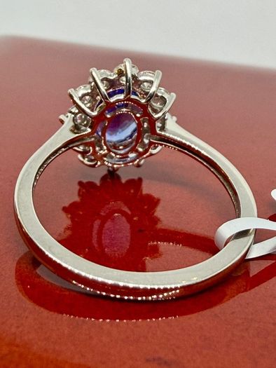 Diamond 950 Platinum AAA Tanzanite & Lab Grown Diamond