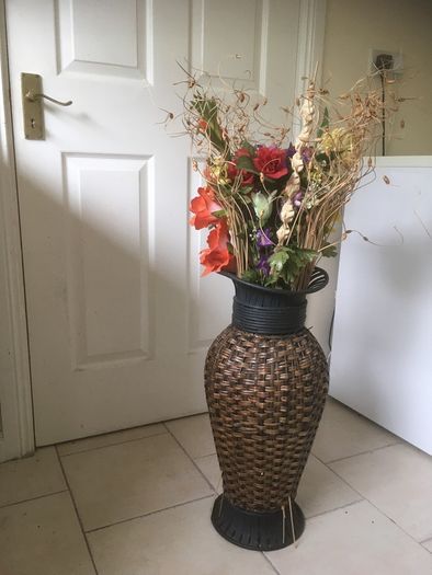 Beautiful Large Vase full of variety of flowers