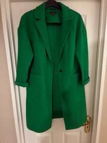 Topshop wool green coat Size 12