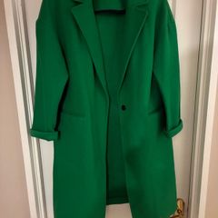 Topshop wool green coat Size 12