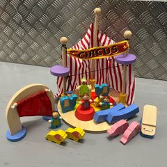 Children's Wooden Heart Circus Playset