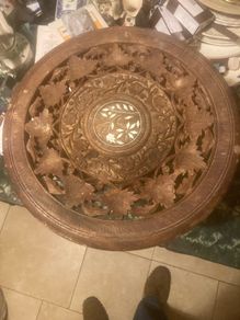 Small hand craved table free postage