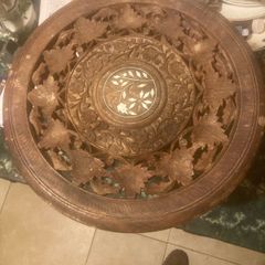 Small hand craved table free postage