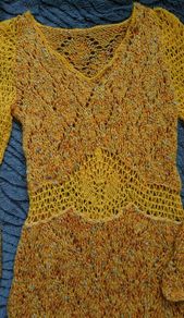 Orange Knitted Dress. Size 12