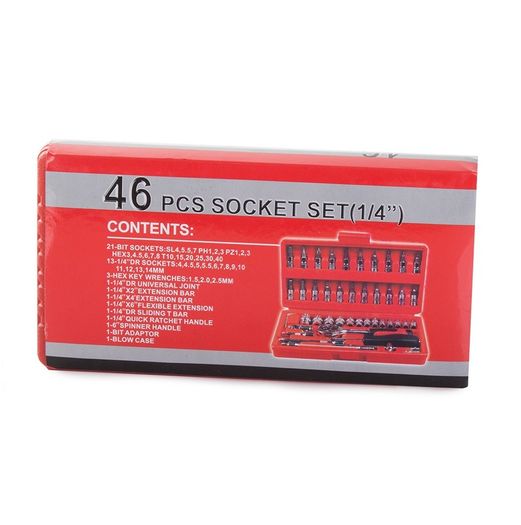 New 46 Pcs DIY Tool Set Screwdrivers Torx Hex Key Socket Wrench Bar Case #1440