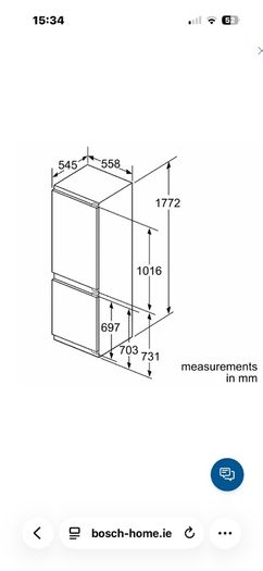 Bosh 6 Series Integrated Fridge/Freezer 60/40
