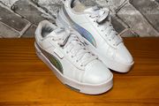 Puma Jada Rainbow Soft Foam Optimal Comfort Ladies Girls White Leather Casual Trainers UK4 EU37