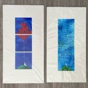 Lucy Pittaway Matched Pair 'Love is in the Air' & Quote Art Prints Set