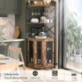 Corner Bar Cabinet with Socket, Industrial Wine Cabinet with LED Strip and Glass Holder, 5 Tier Spirit Rack for Home Image 5