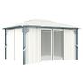 Gazebo with Curtain 400 x 300 cm Cream Aluminium Image 2