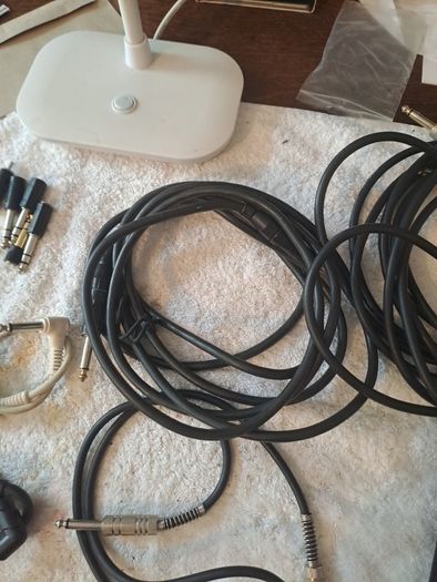 Guitar jacks and microphone.