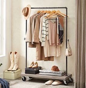 New Heavy Duty Clothes Rack Garment (Greige) FREE P&P