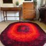 Vintage Retro Mid Century Oval 'Finlandia' Rug Image 3