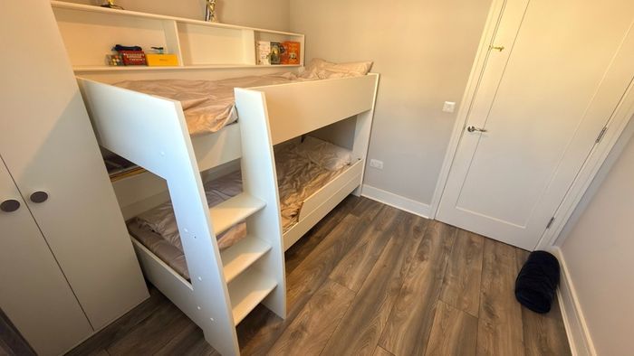 White bunk bed