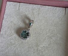 Pandora four leaf clover dangle charm very good condition hallmarked