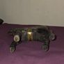 Vintage Hand Carved Wood and Brass Armor Horse Statue Image 6