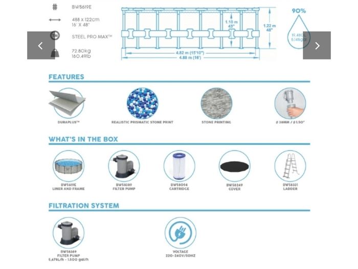 Bestway 5.5m Swimming Pool