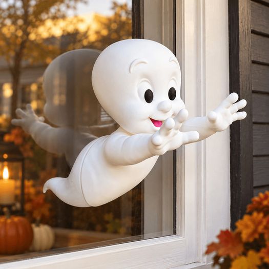 Casper Ghost Through the Window - 3D - Halloween Decor