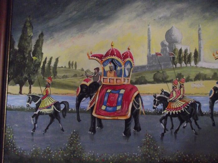Indian Royal procession Painting - Signed B. McMullan