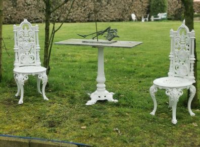 Victorian Cast Iron Chairs and table
