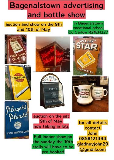 auction and advertising/bottle fair in bagenalstown Carlow r21eh27