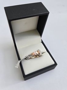 Brand New 925 Silver & 9ct Gold Ring