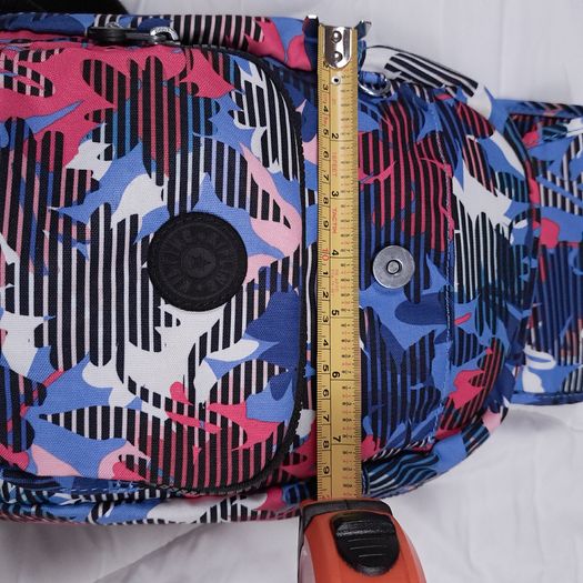 Kipling Blue Pink Floral Print Compact City Backpack Matching Wallet Set
