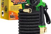 Flexi Hose Expandable Garden Hose  50FT Heavy Duty Water Hose, Retractable Hose with 2cm Brass Fittings Expandable Hose Design Includes Spray Nozzle